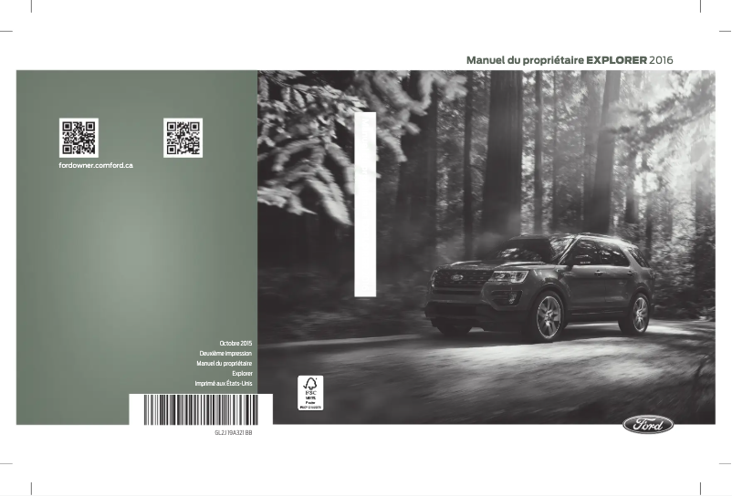 Page n°1 - Manuel utilisateur Ford Explorer (2016)