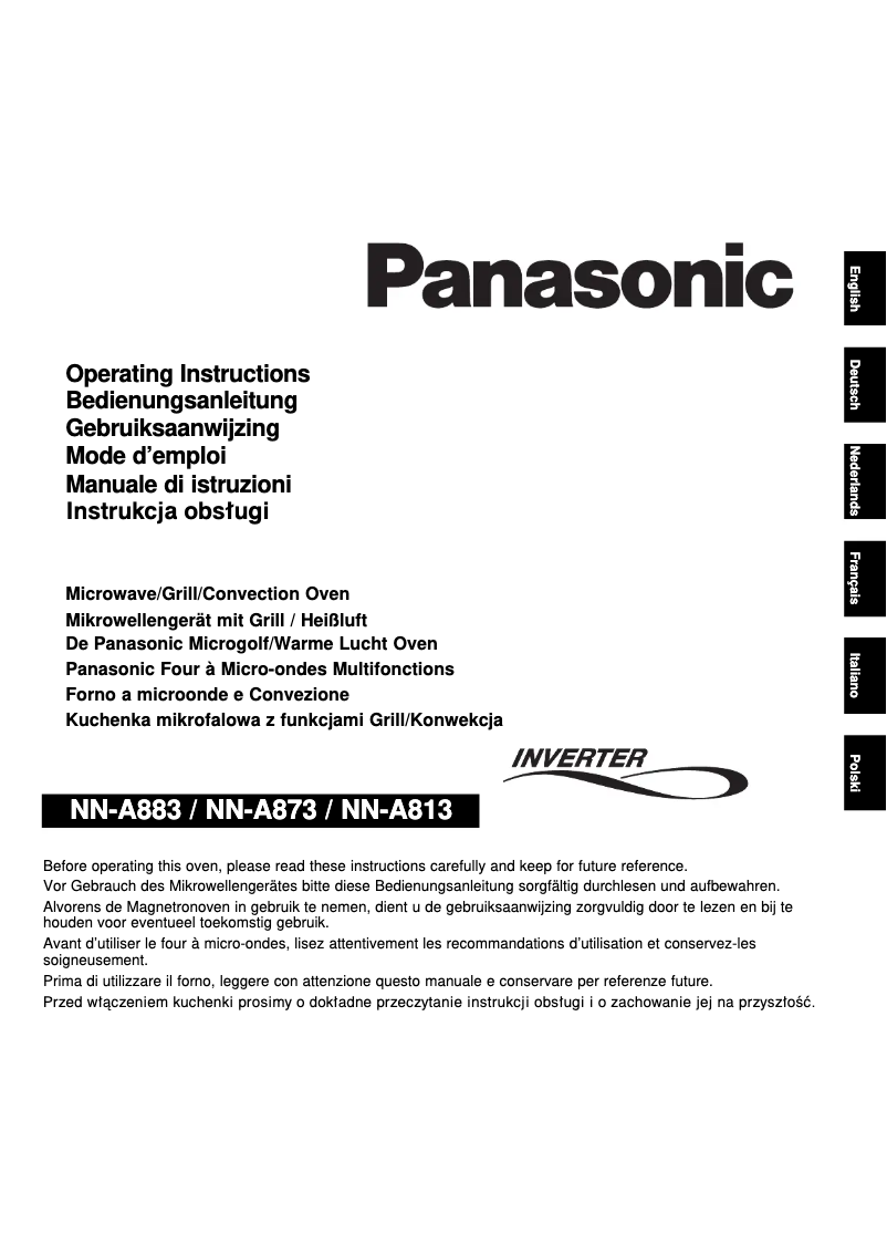 Page 1 de la notice Manuel utilisateur Panasonic NN-A883