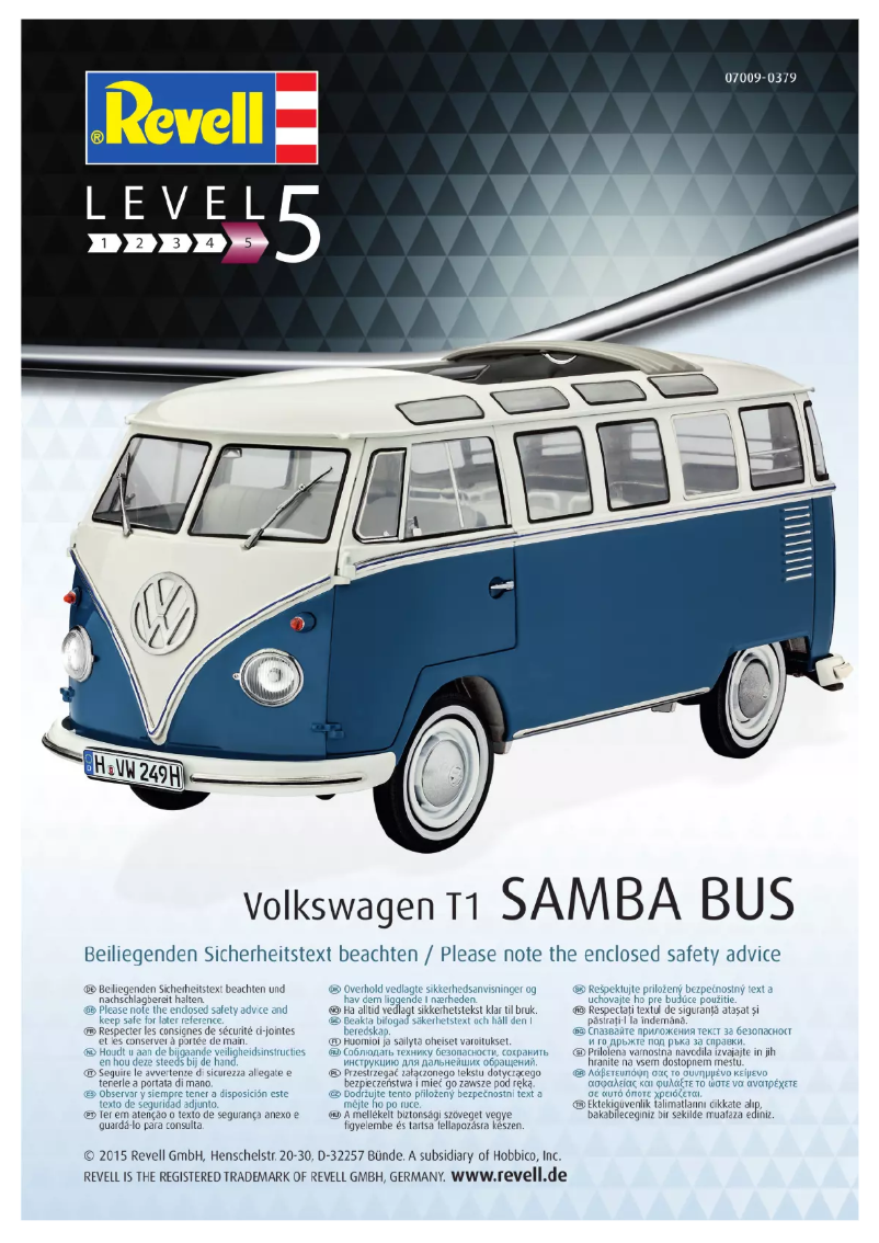Image de la première page du manuel de l'appareil Volkswagen T1 Samba