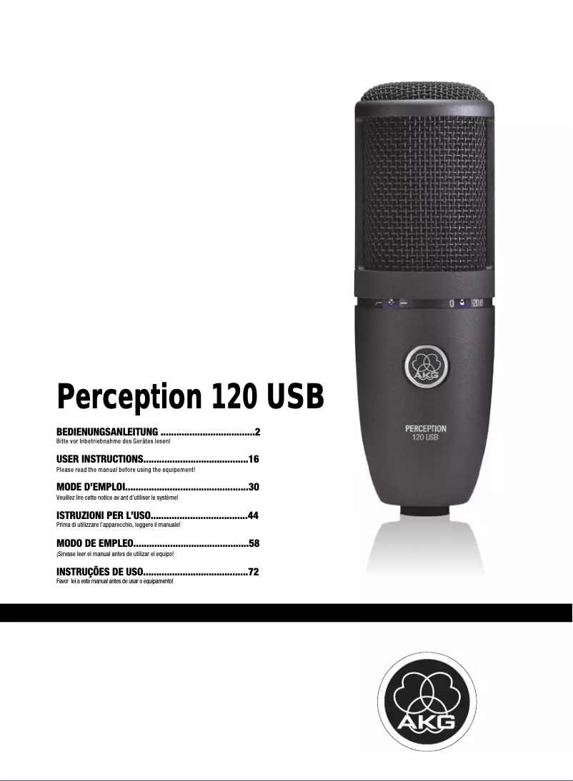 Image de la première page du manuel de l'appareil Perception 120 USB