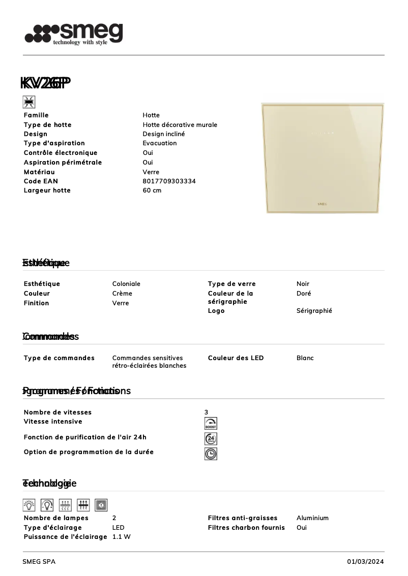 Image de la première page du manuel de l'appareil KV26P