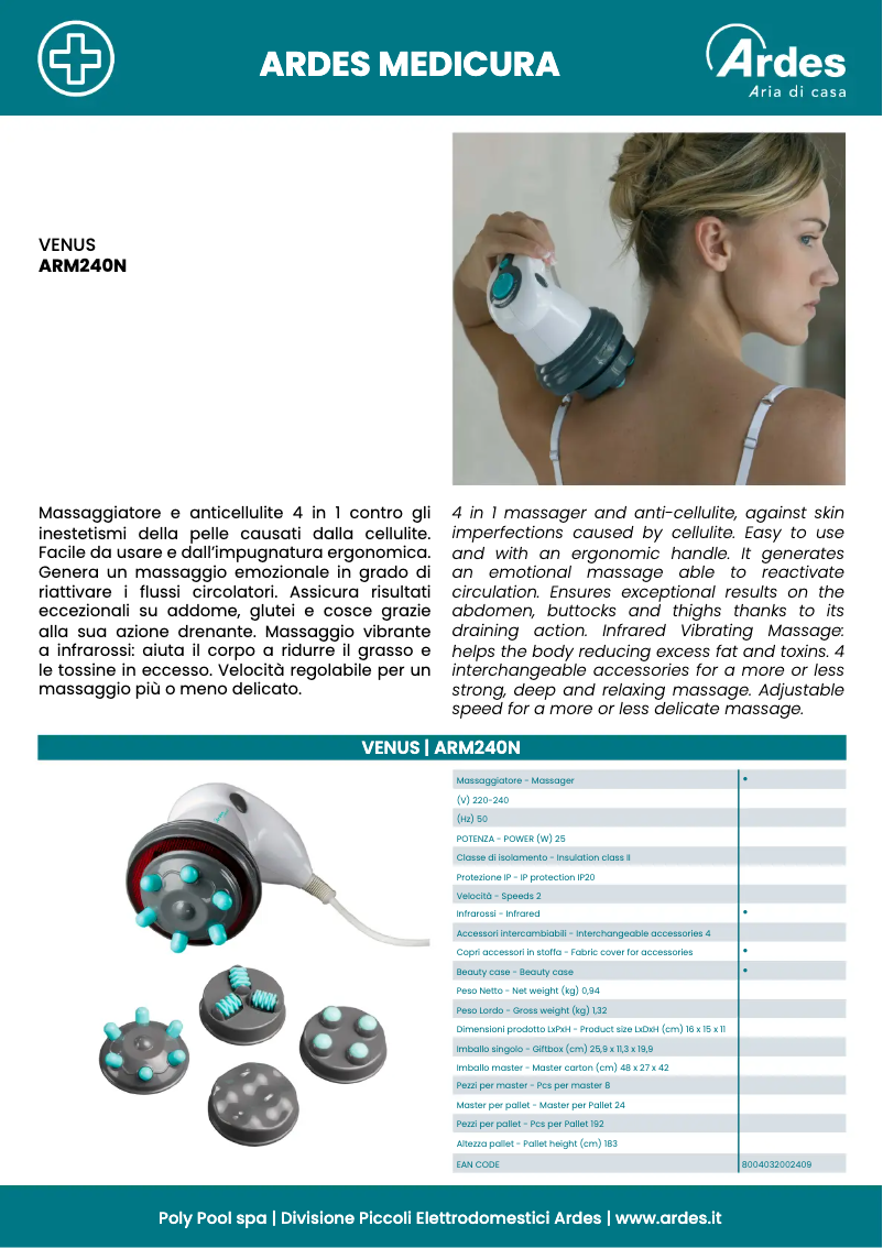 Page n°1 - Fiche technique Ardes ARM240N