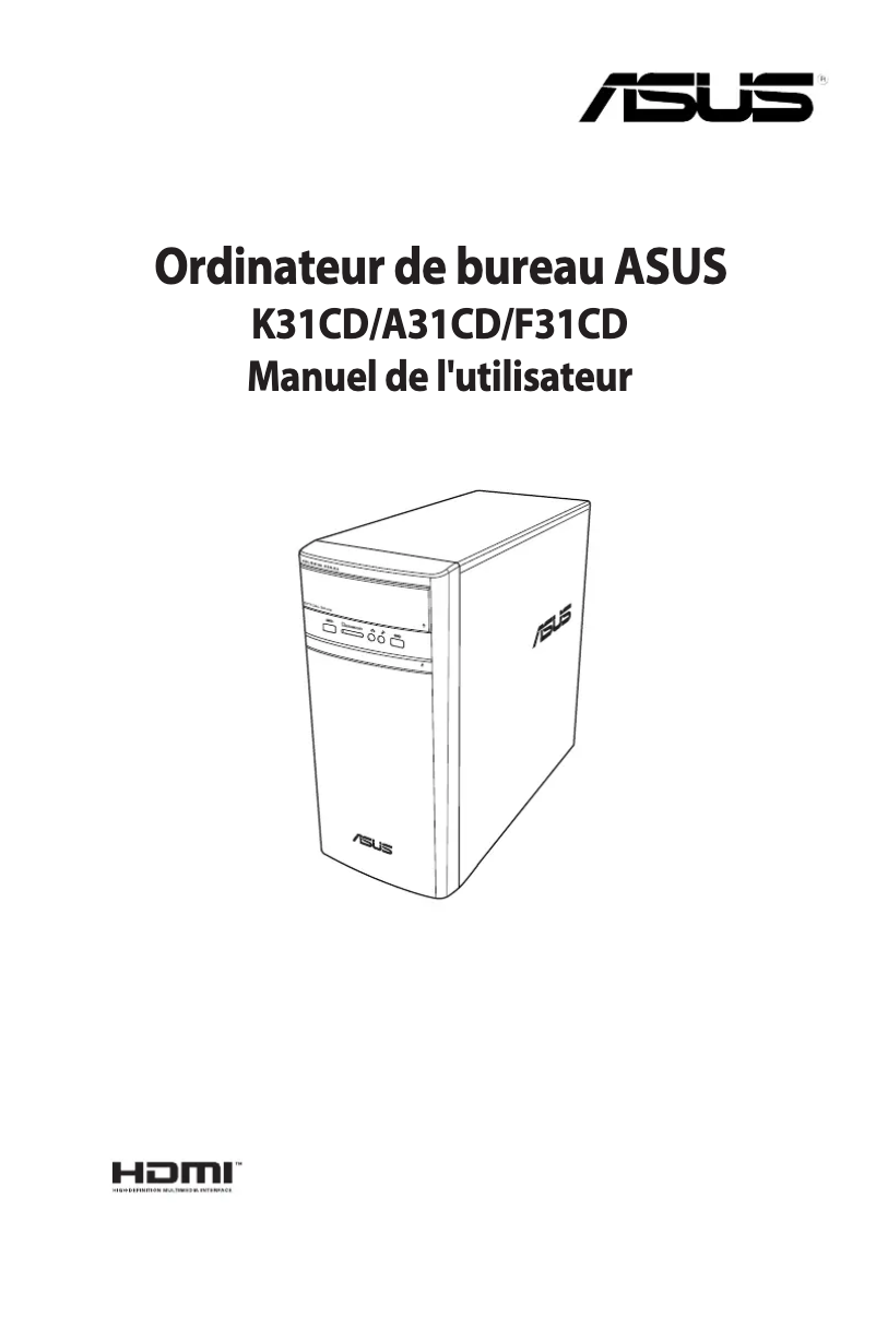 Page 1 de la notice Manuel utilisateur Asus VivoPC K31CD