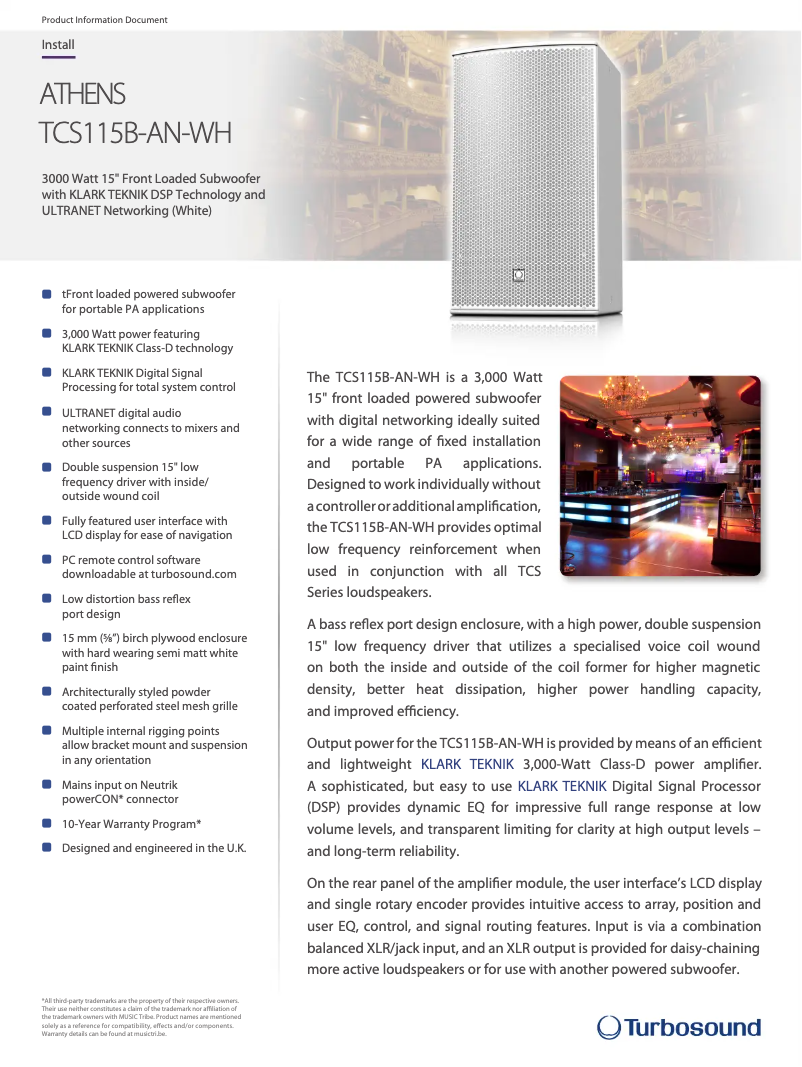 Image de la première page du manuel de l'appareil TCS115B-AN