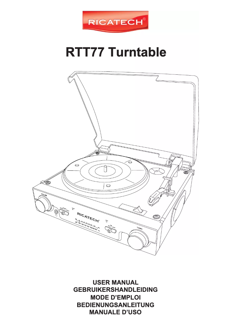 Page n°1 - Manuel utilisateur Ricatech RTT77