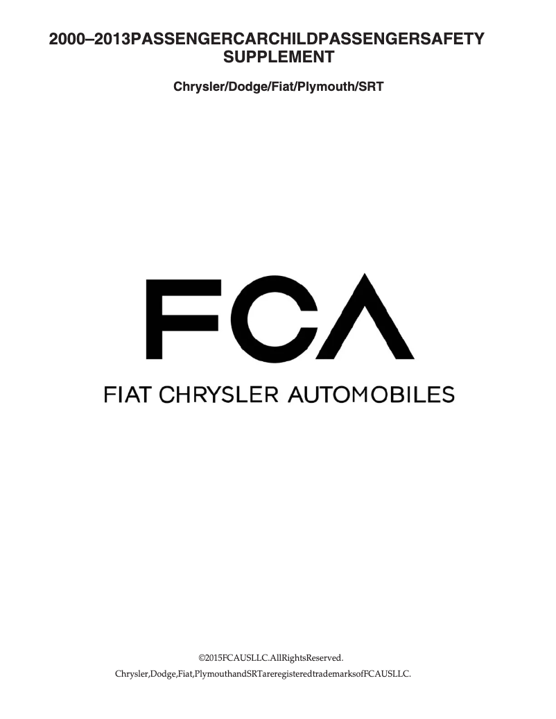 Page 1 de la notice Instructions de sécurité Dodge Charger (2012)