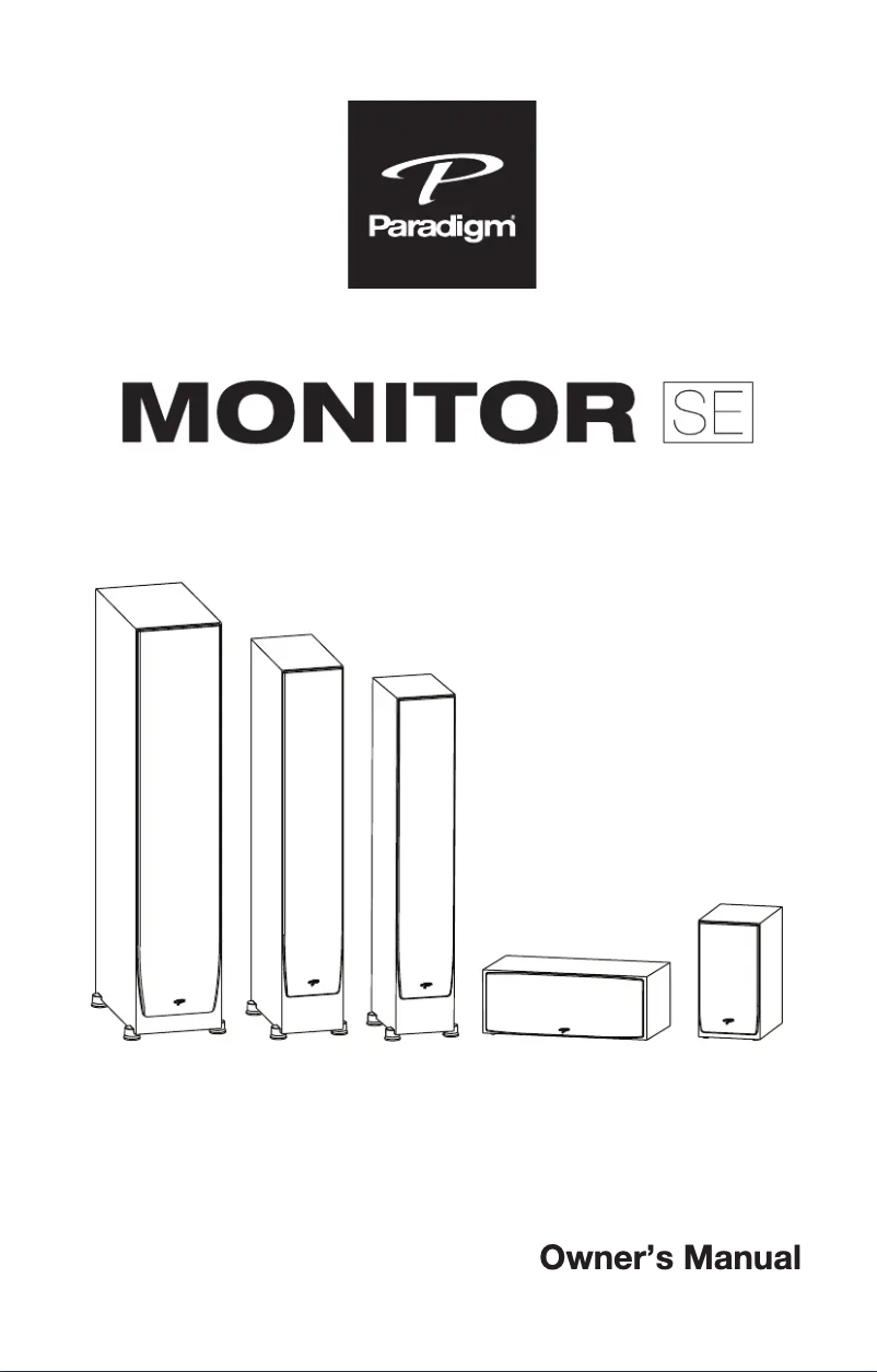 Page 1 de la notice Manuel utilisateur Paradigm Monitor SE 8000F