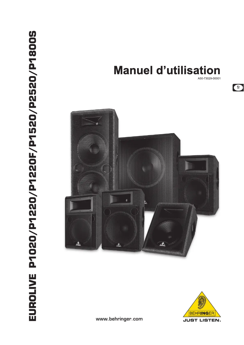 Page n°1 - Manuel utilisateur Behringer Eurolive P1800S