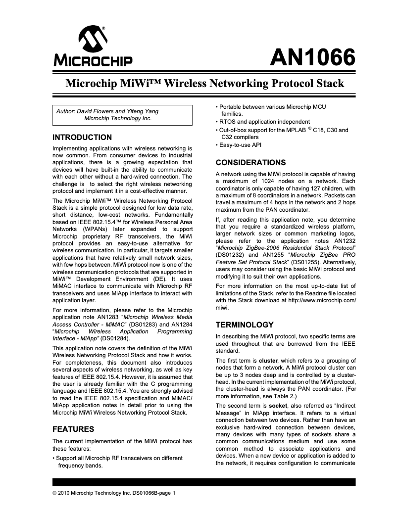 Page 1 de la notice Manuel utilisateur Microchip PIC18F45J50