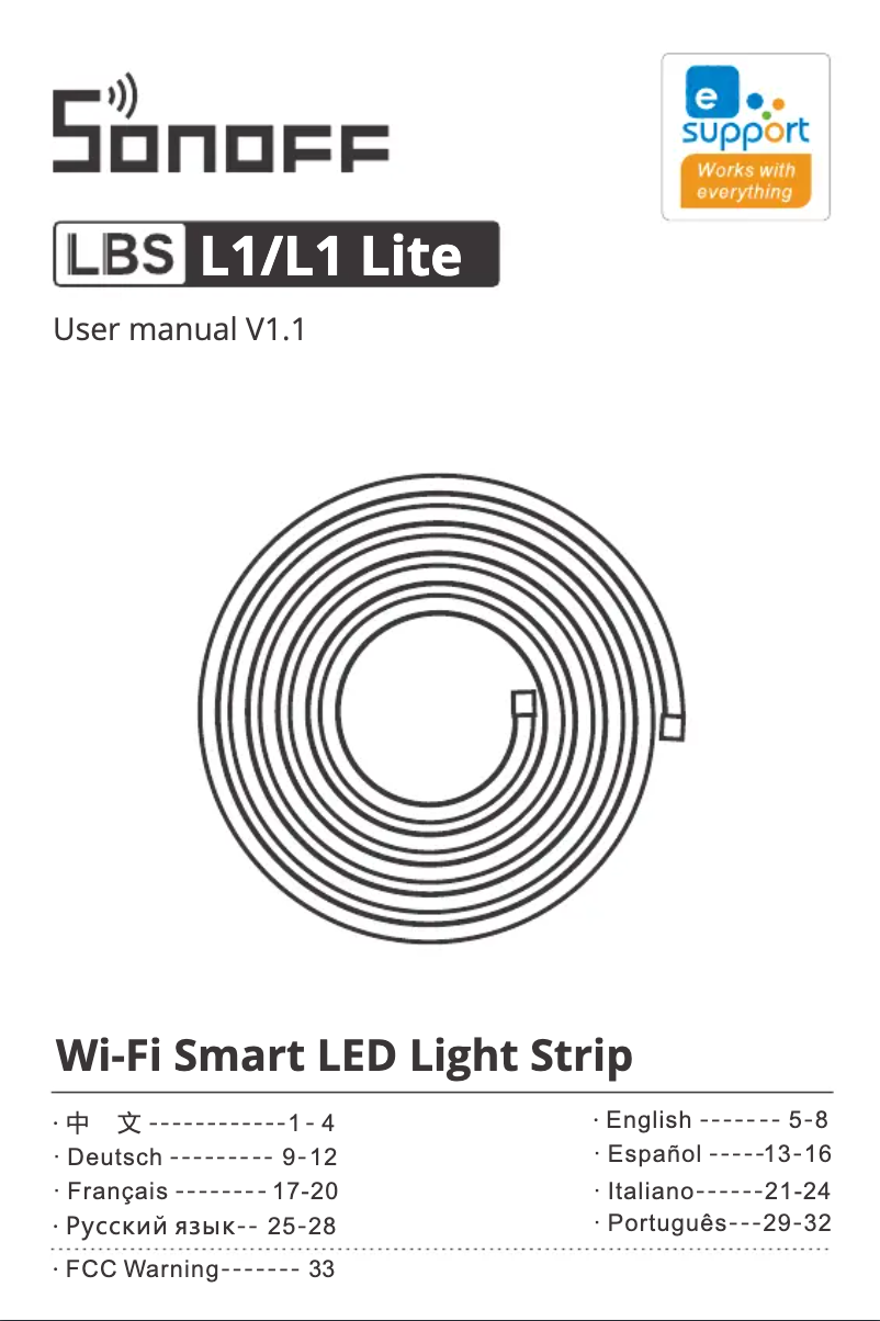 Page n°1 - Manuel utilisateur Sonoff L1