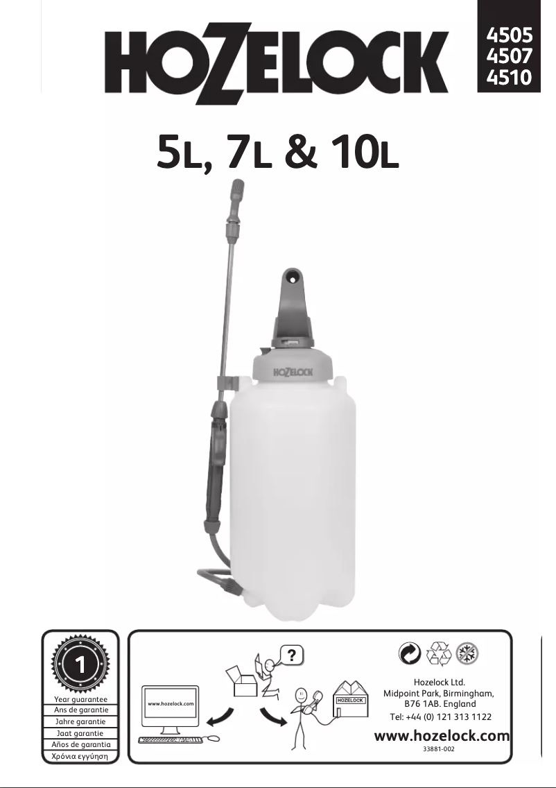 Page 1 de la notice Manuel utilisateur Hozelock 4507