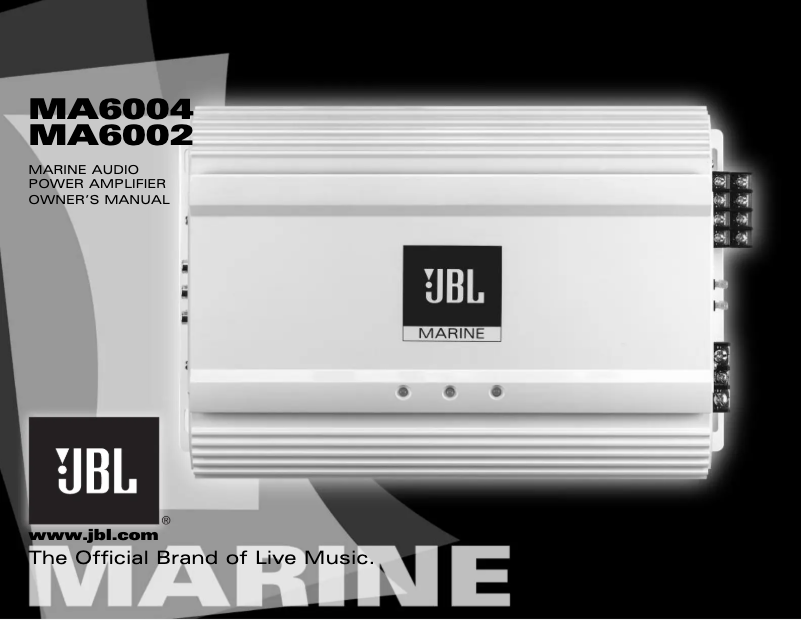 Page 1 de la notice Manuel utilisateur JBL Marine MA6004