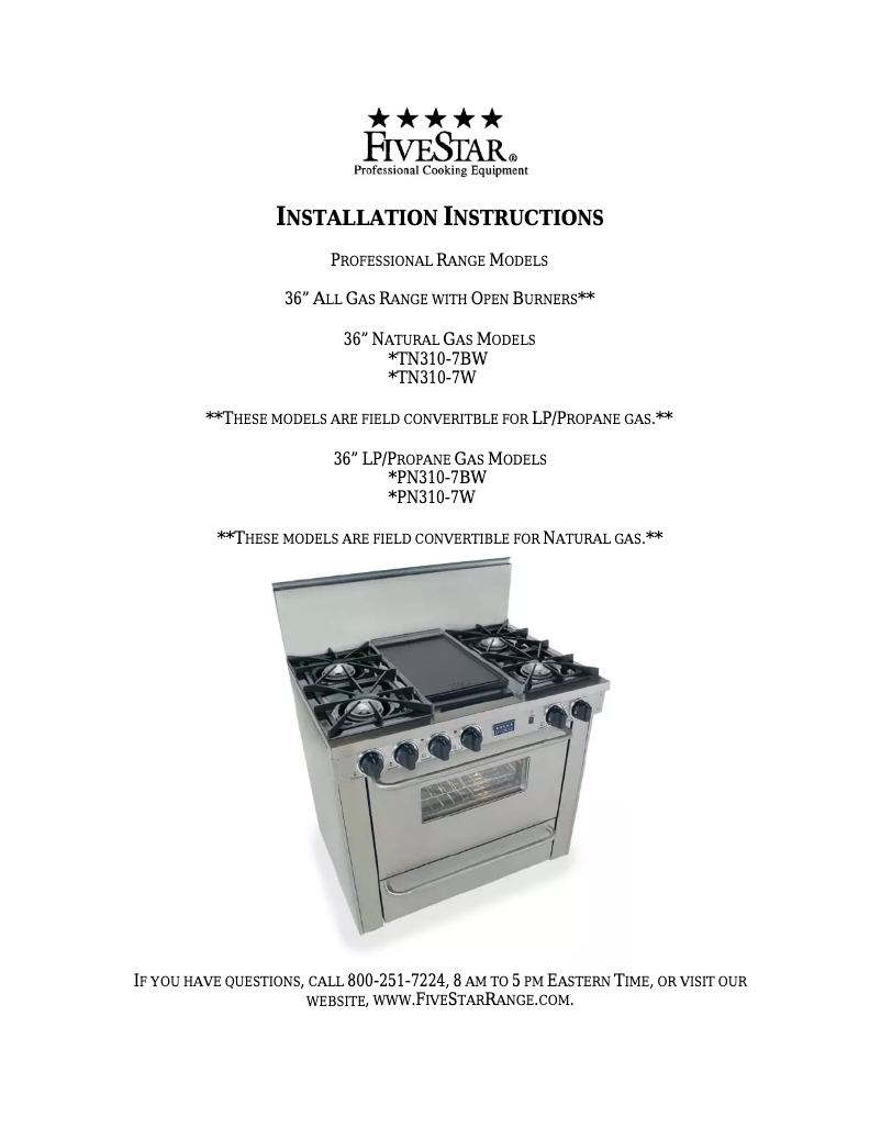 Page n°1 - Instructions / montage FiveStar WPN3107SW