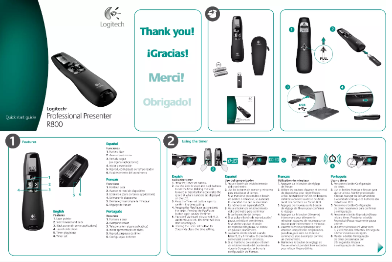 Page 1 de la notice Manuel utilisateur Logitech Professional R800