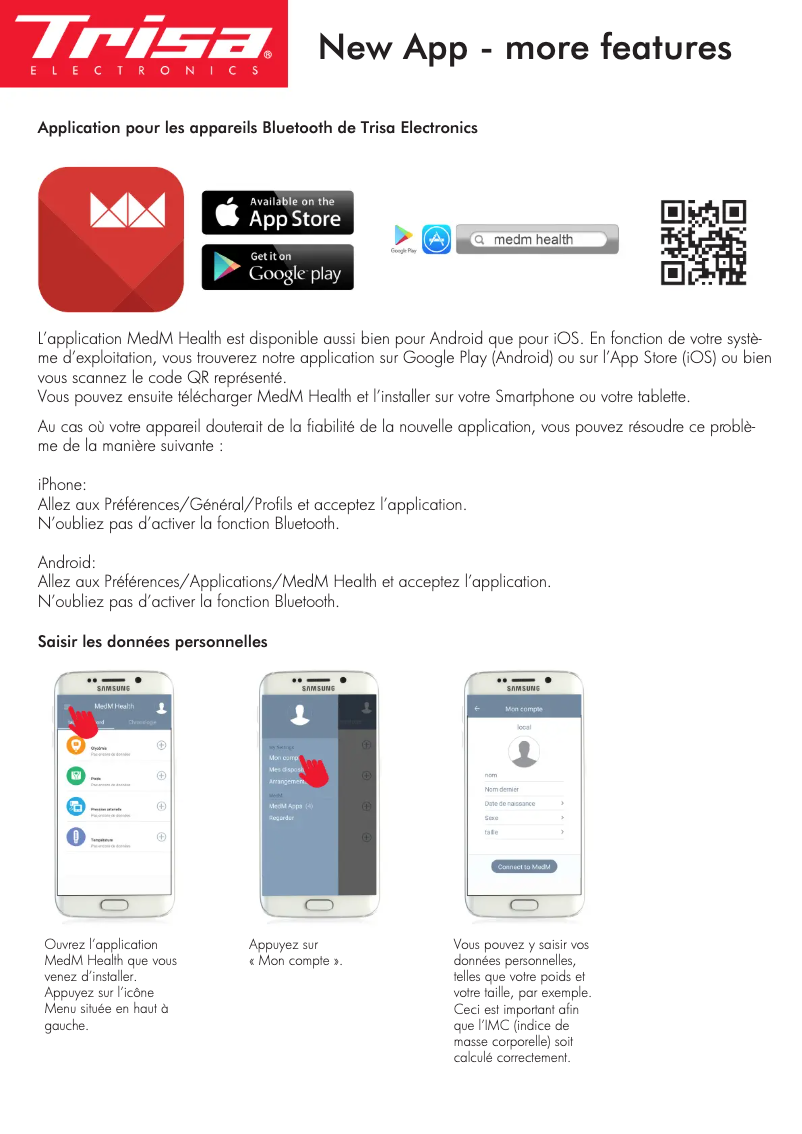 Page n°1 - Manuel utilisateur Trisa Body Analyze 4.0