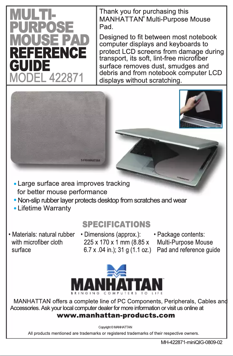 Imagen de la primera página del manual del dispositivo 422871