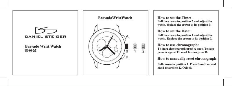 Page 1 de la notice Manuel utilisateur Daniel Steiger Brevado