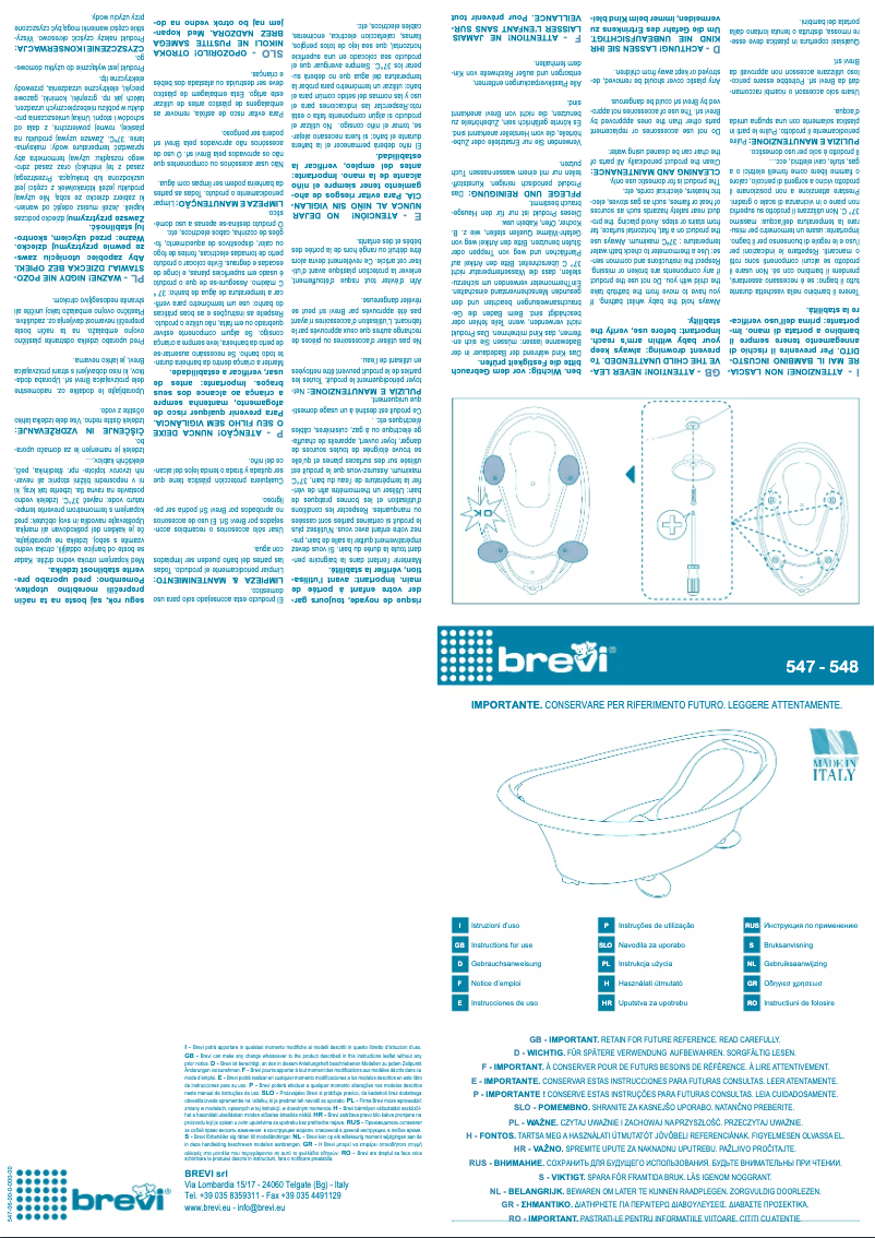 Page 1 de la notice Manuel utilisateur Brevi 8011250548107