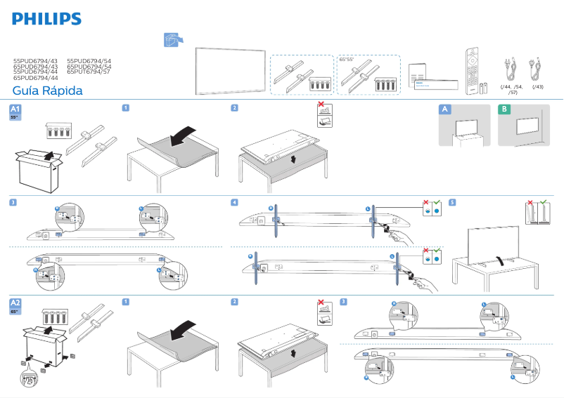 Page 1 de la notice Guide de démarrage rapide Philips 6700 series 55PUD6794