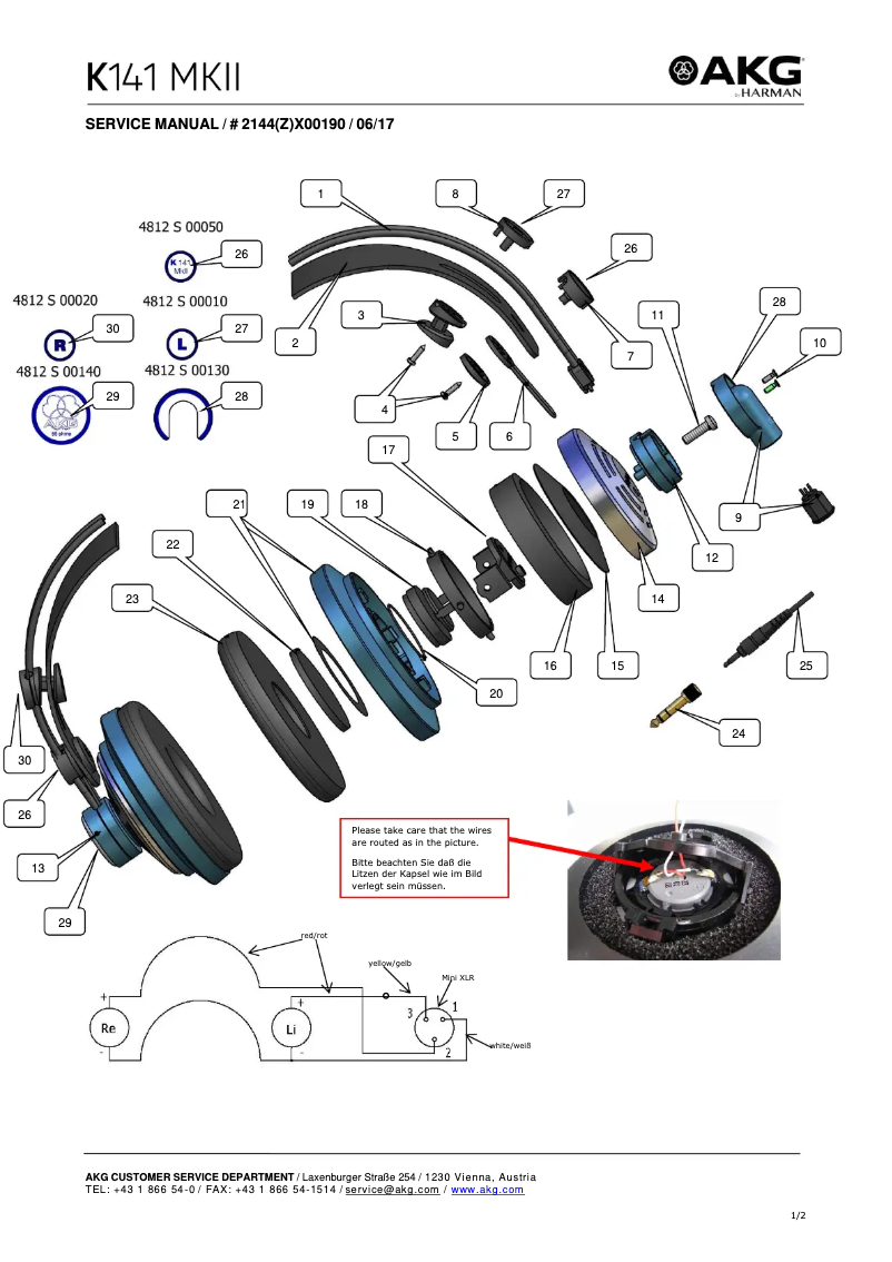 Página 1 del manual Manual de usuario AKG K141 MKII