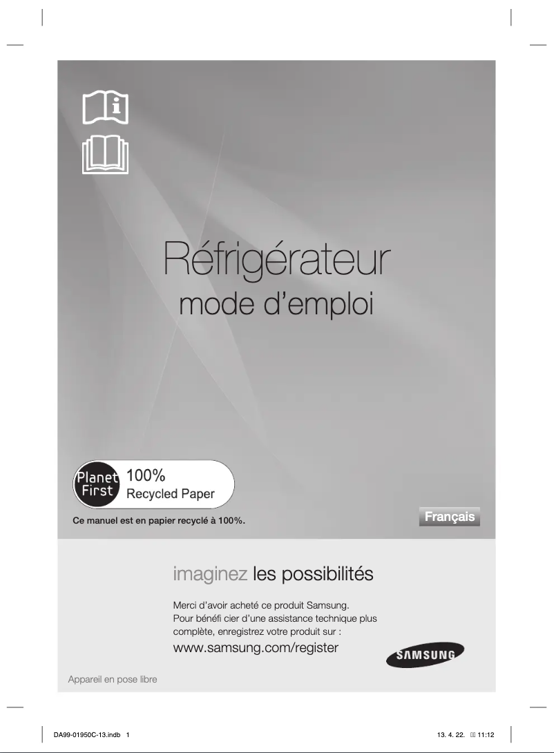 Page n°1 - Manuel utilisateur Samsung RR82PHIS