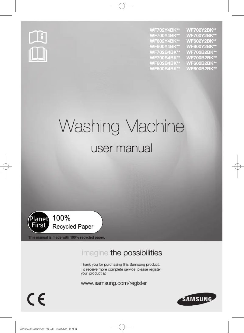 Page n°1 - Manuel utilisateur Samsung WF602B4BKWQ