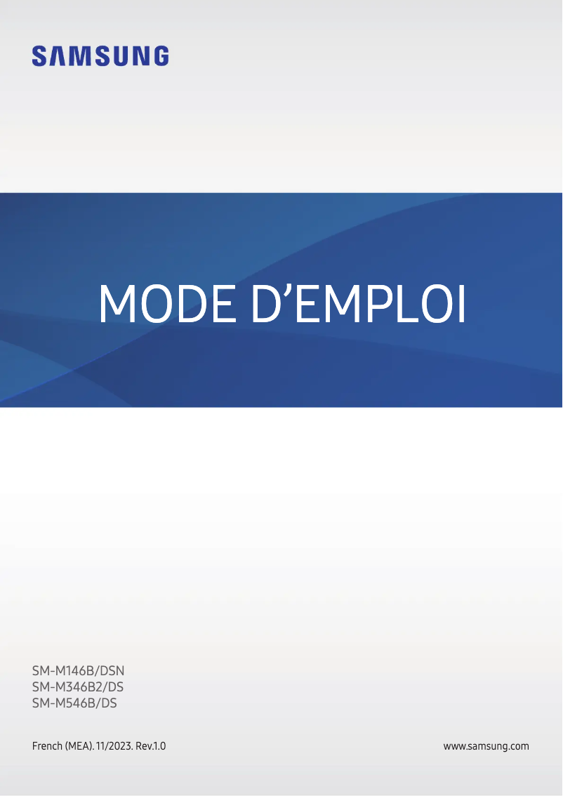 Image de la première page du manuel de l'appareil Galaxy M34 5G