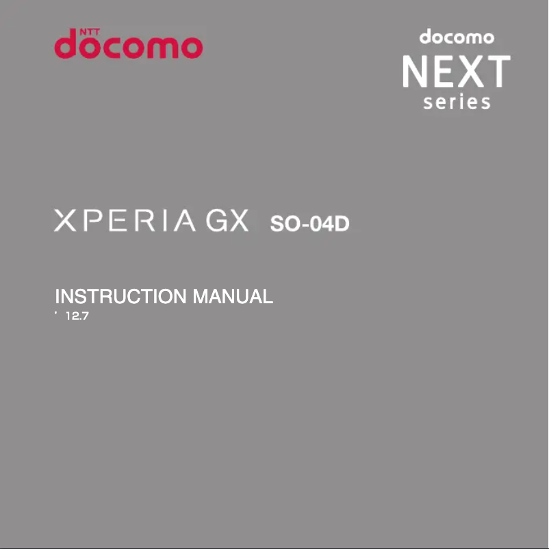 Imagen de la primera página del manual del dispositivo Xperia GX