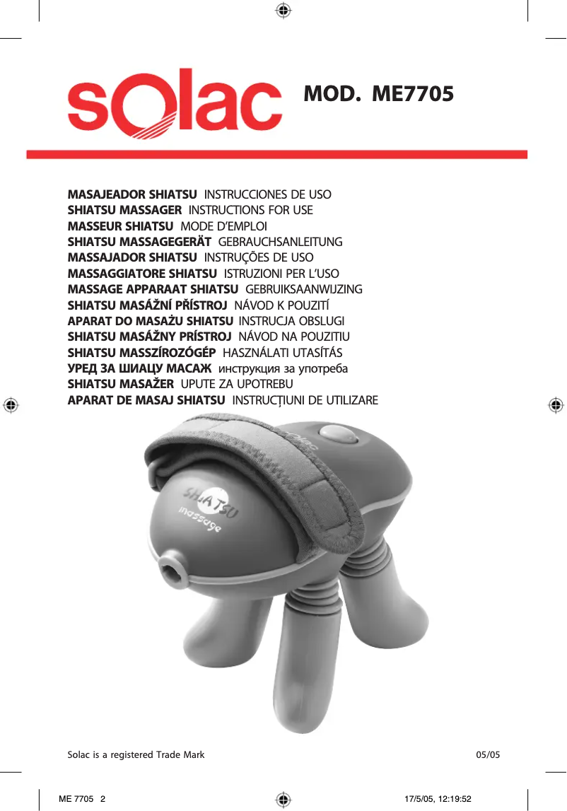 Image de la première page du manuel de l'appareil ME7705