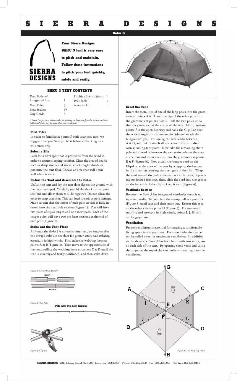 Página 1 del manual Manual de usuario Sierra Designs Baku 3