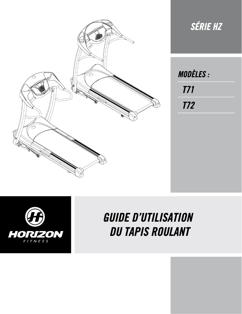 Página 1 del manual Manual de usuario Horizon Fitness T71