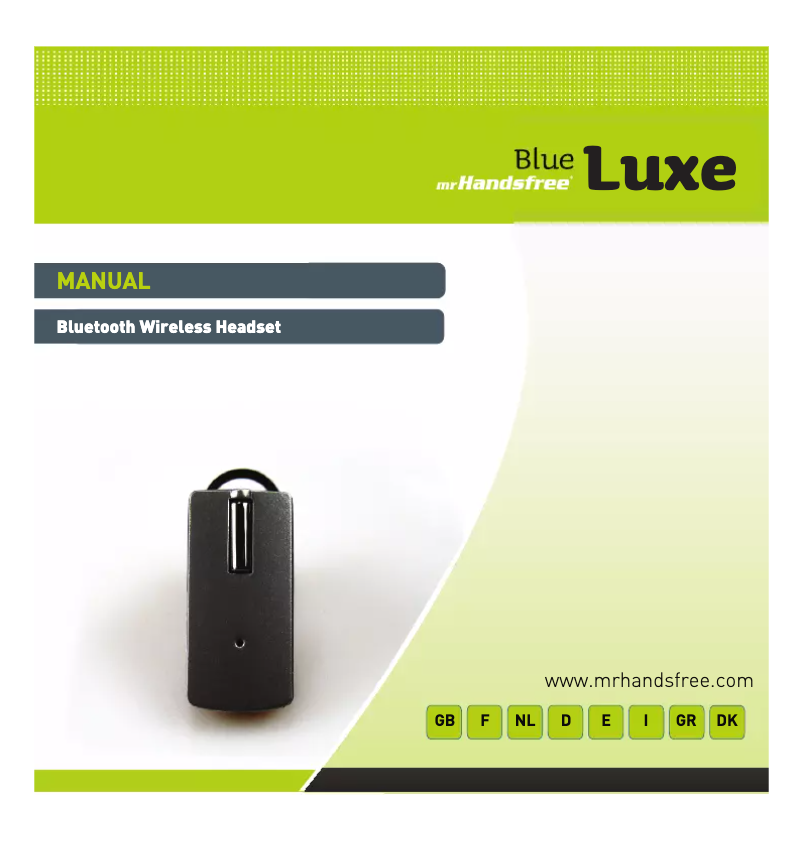 Page 1 de la notice Manuel utilisateur Mr. Handsfree Blue Luxe