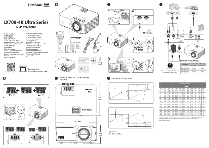 Page n°1 - Guide de démarrage rapide Viewsonic LX700-4K Ultra