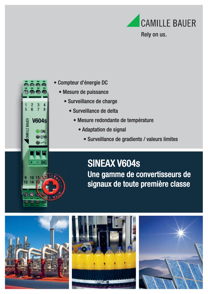 Image de la première page du manuel de l'appareil Sineax V604s