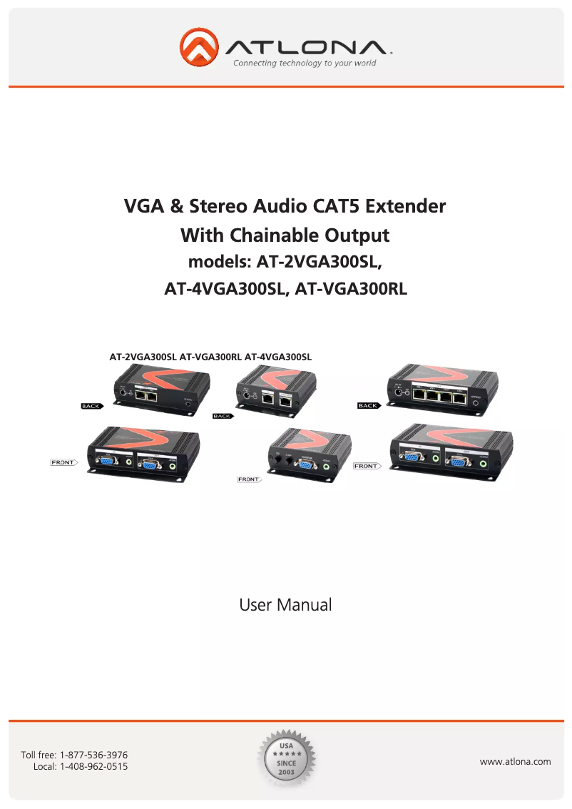 Image de la première page du manuel de l'appareil AT-VGA300RL