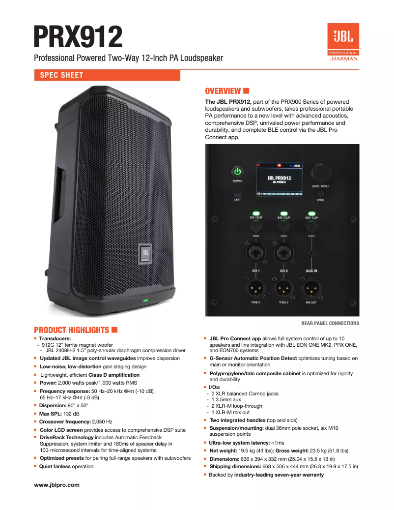 Image de la première page du manuel de l'appareil PRX912