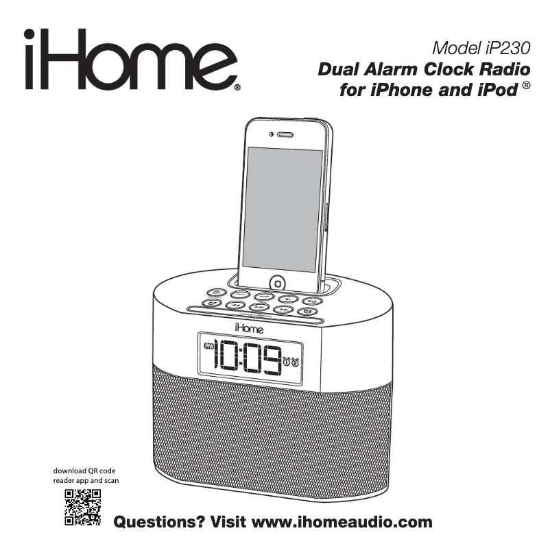 Page 1 de la notice Manuel utilisateur iHome iP230