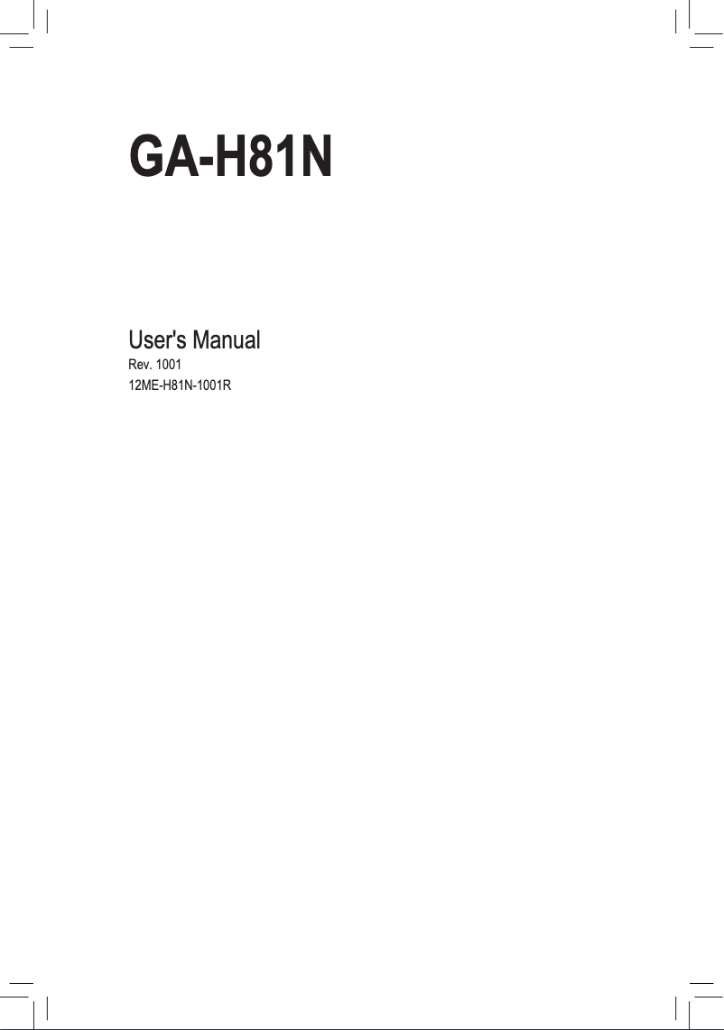 Image de la première page du manuel de l'appareil GA-H81N