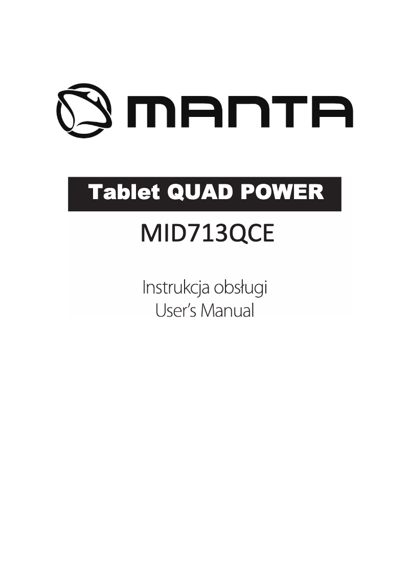 Page 1 de la notice Manuel utilisateur Manta Quad Power MID713QCE