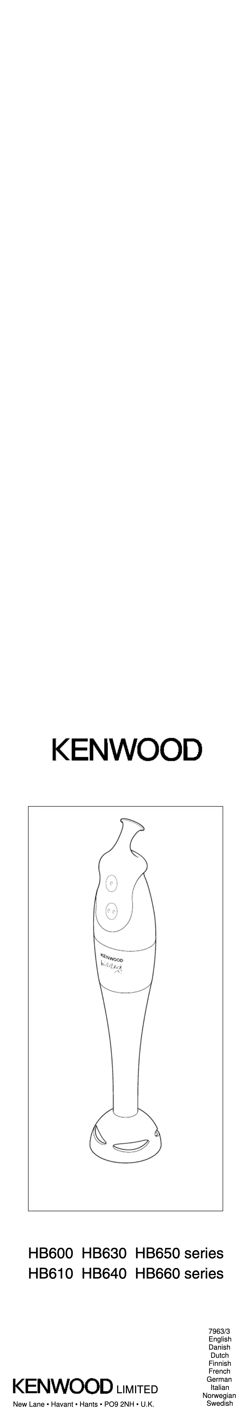 Page n°1 - Manuel utilisateur Kenwood HB655