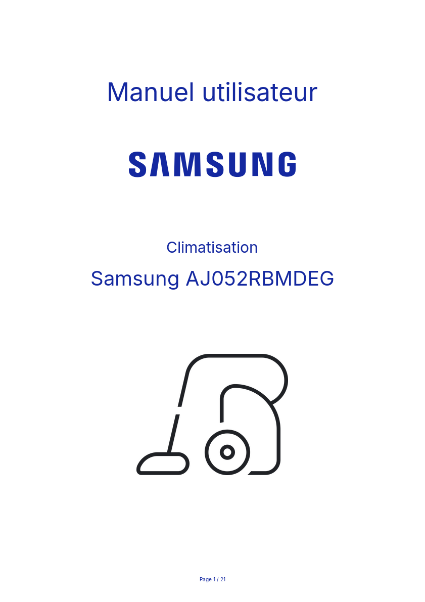 Page n°1 - Manuel utilisateur Samsung AJ052RBMDEG
