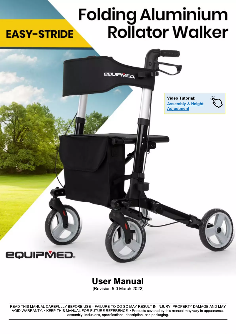 Page n°1 - Manuel utilisateur eQuipMed Easy Stride