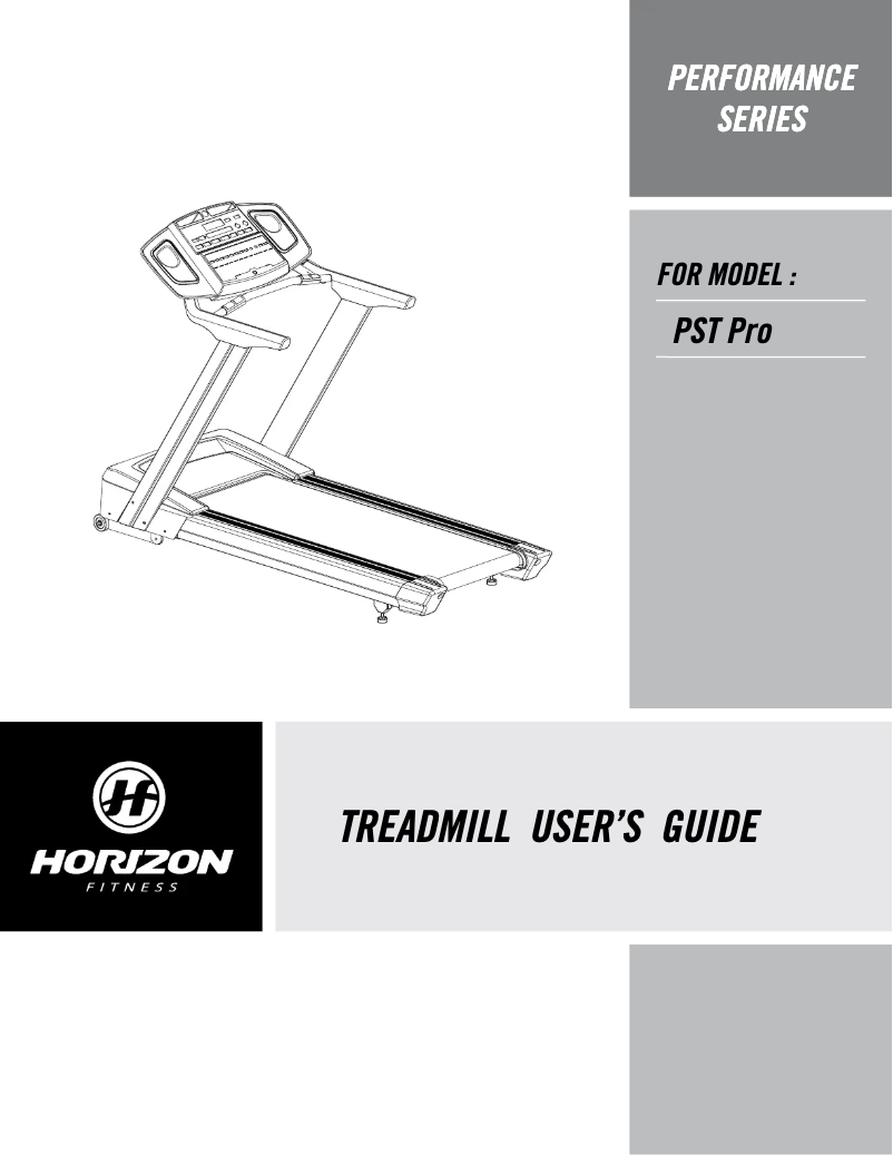Página 1 del manual Manual de usuario Horizon Fitness Performance PST Pro