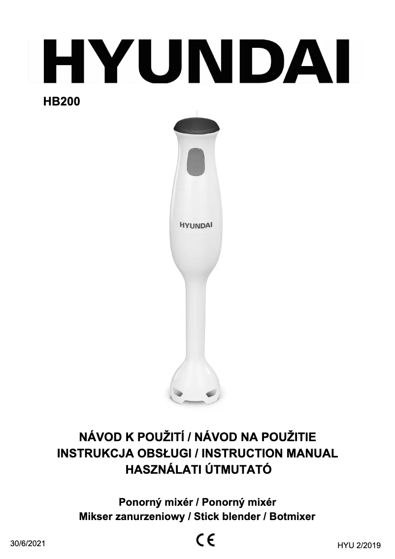 Page n°1 - Manuel utilisateur Hyundai HB 200