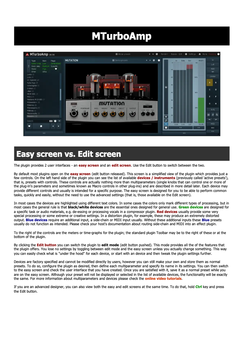 Image de la première page du manuel de l'appareil MTurboAmp