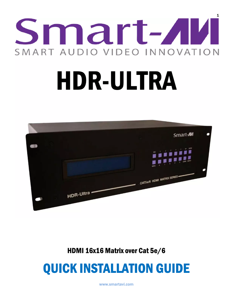 Page n°1 - Manuel utilisateur Smart-AVI HDRULT-0808