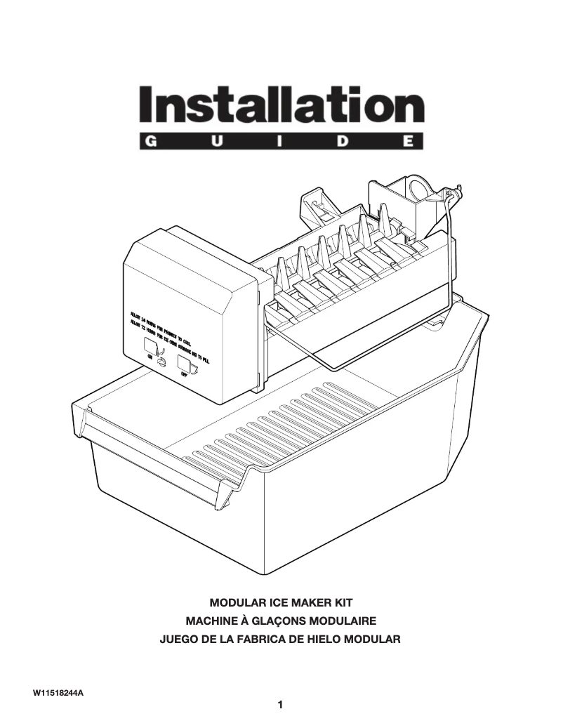 Page n°1 - Guide d'installation Whirlpool WRT134TFD