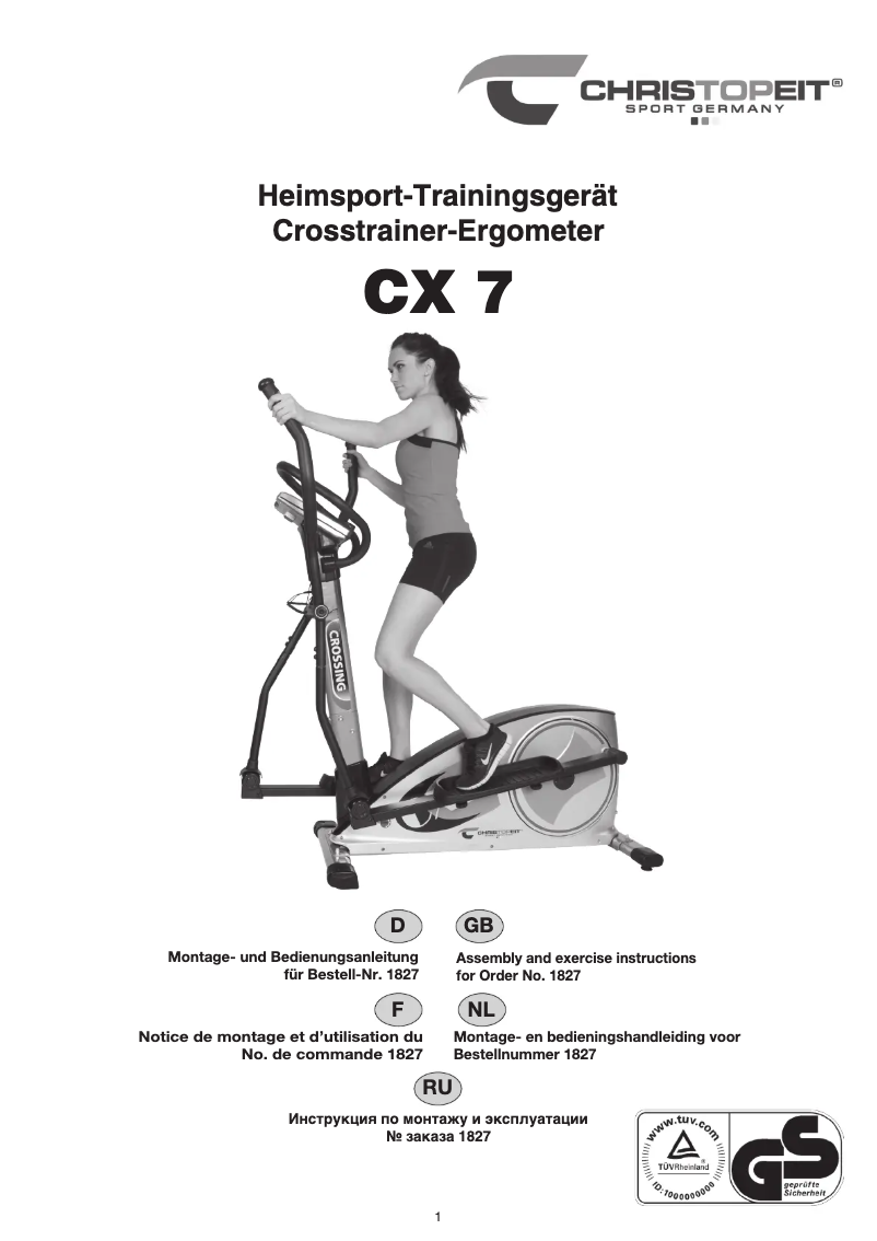 Page 1 de la notice Manuel utilisateur Christopeit CX 7