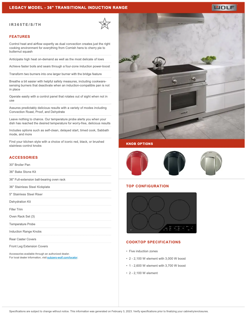 Page 1 de la notice Manuel utilisateur Wolf IR365TTH