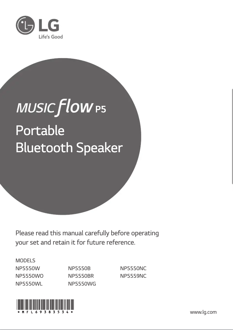 Page n°1 - Manuel utilisateur LG NP5559NC